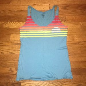 Teal sunset tank top